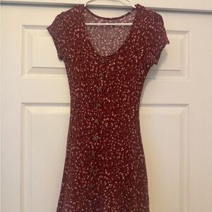 SO Burgundy Floral Mini Dress